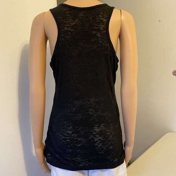 Guess Logo Women Size Large Tank Top Dark Black Rhinestone Goth Grunge Y2K Retro - Picture 9 of 9